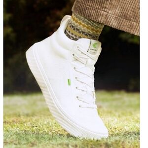 Cariuma Bamboo knit High top off white IBI High Vegan earth sneaker